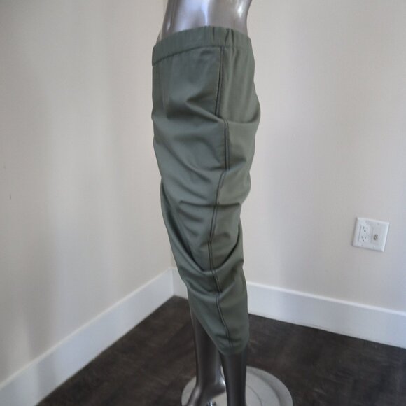 Brunello Cucinelli Skirt Monili Track Rushed Army Green Cotton Twill Size 4 - Picture 3 of 9